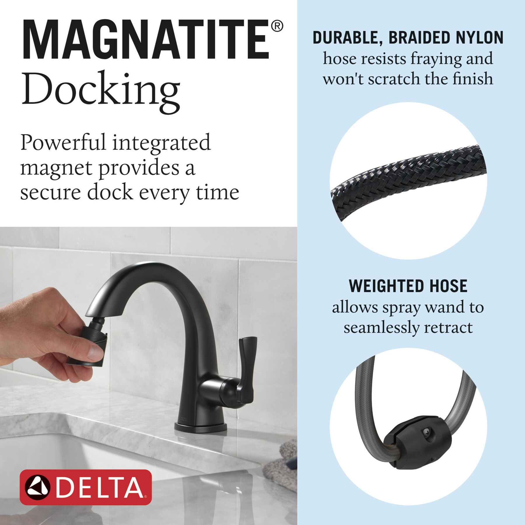 Single Handle Pull Down Bathroom Faucet (Recertified)