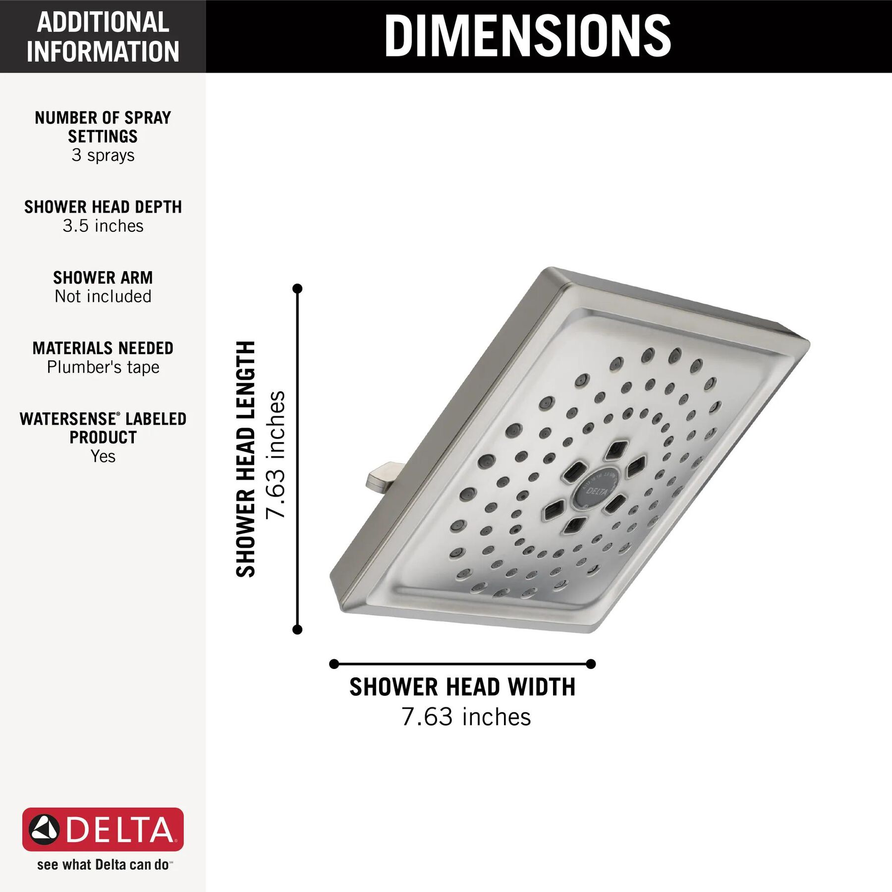 H<sub>2</sub>Okinetic&reg; 3-Setting Raincan Shower Head (Recertified)