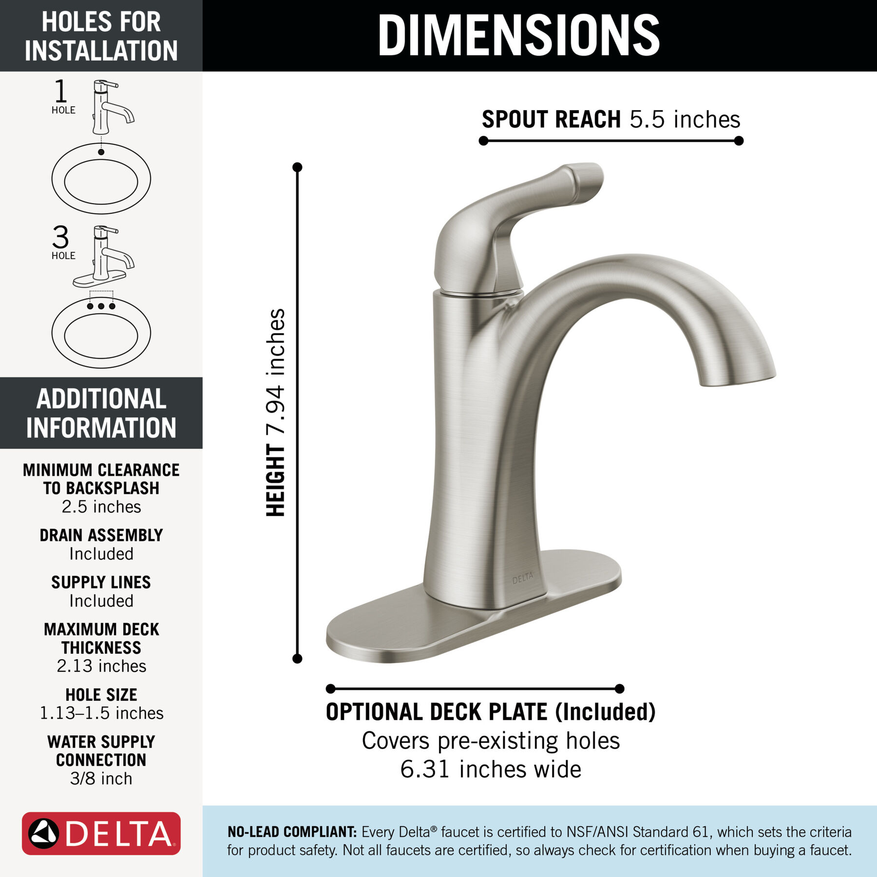 Single Handle Centerset Bathroom Faucet