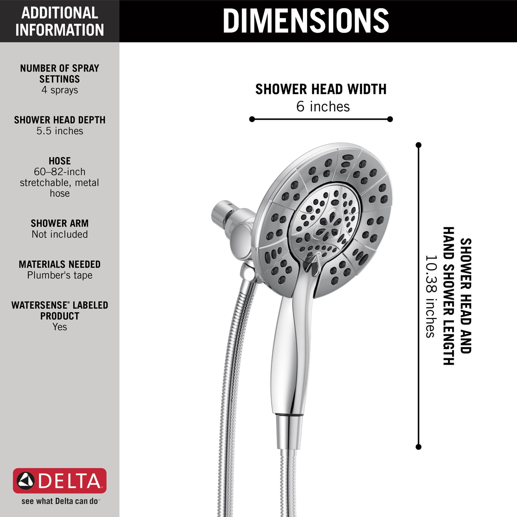 In2ition&reg; HSSH 1.75 GPM 4-Setting