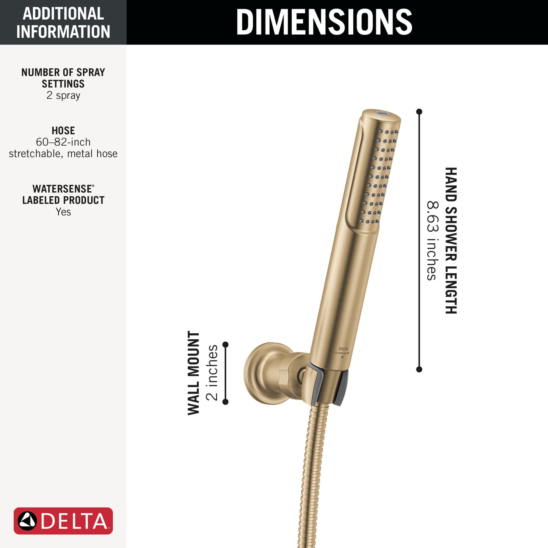 2-Setting Hand Shower with ProClean&trade; Spray &ndash; Wall Mount