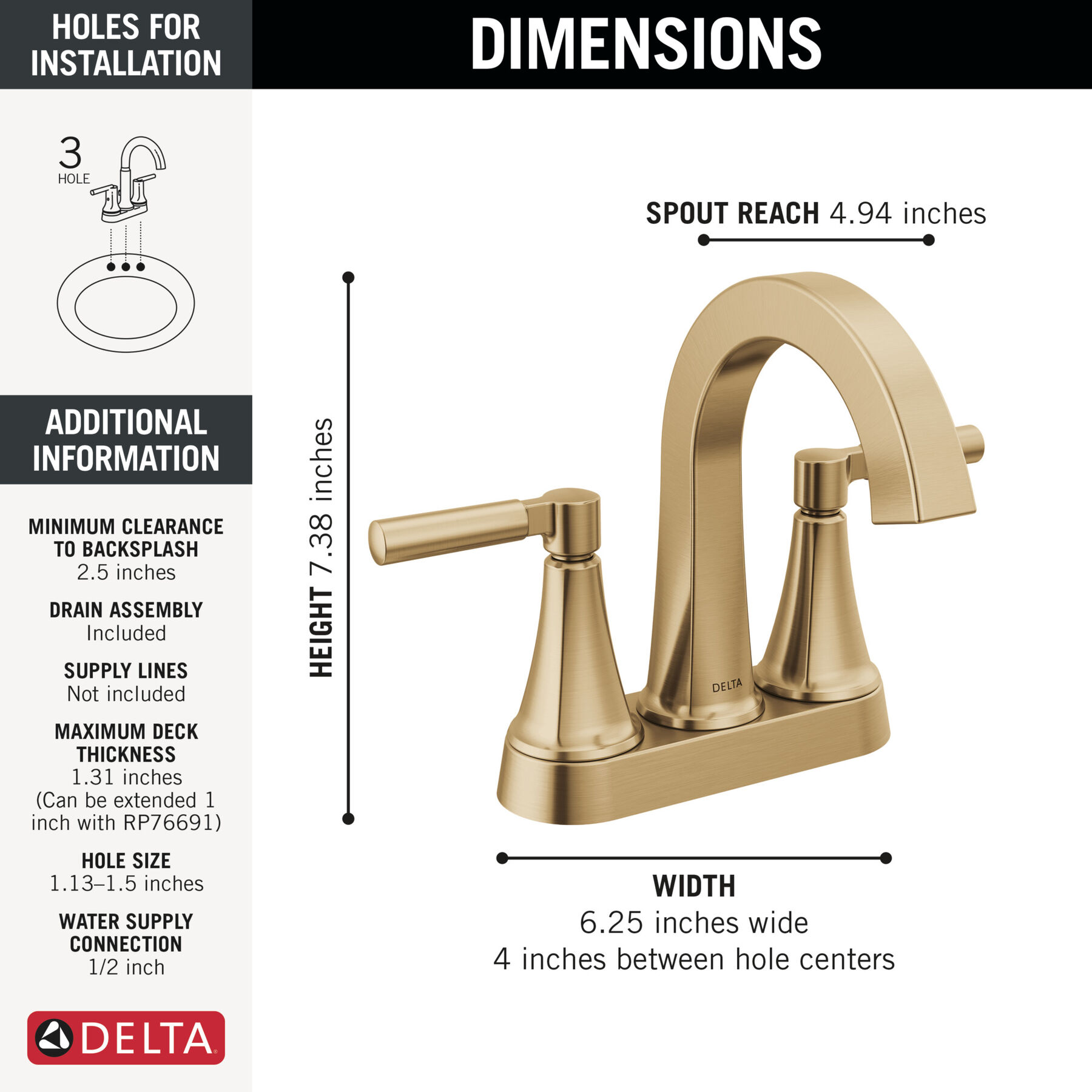 Two Handle Centerset Bathroom Faucet