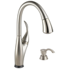 Single Handle Pull-Down Kitchen Faucet with Touch2O Technology and Soap Dispenser
