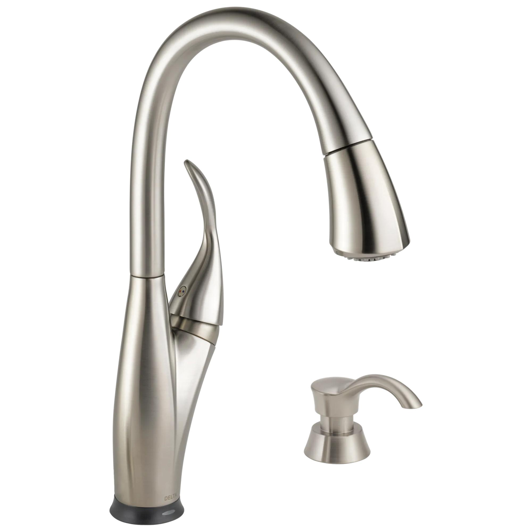 Single Handle Pull-Down Kitchen Faucet with Touch2O Technology and Soap Dispenser