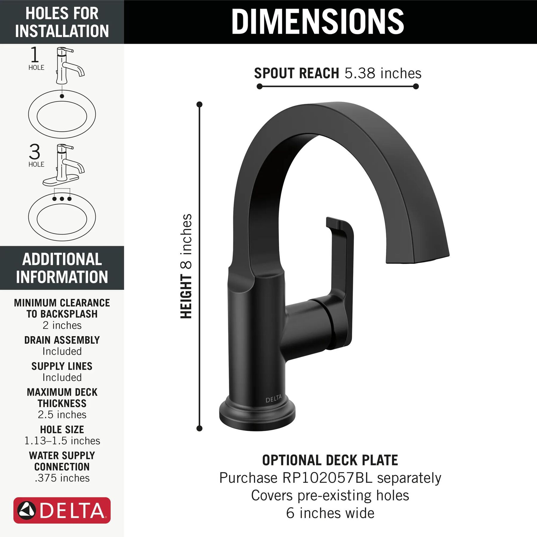 Single Handle Bathroom Faucet (Recertified)