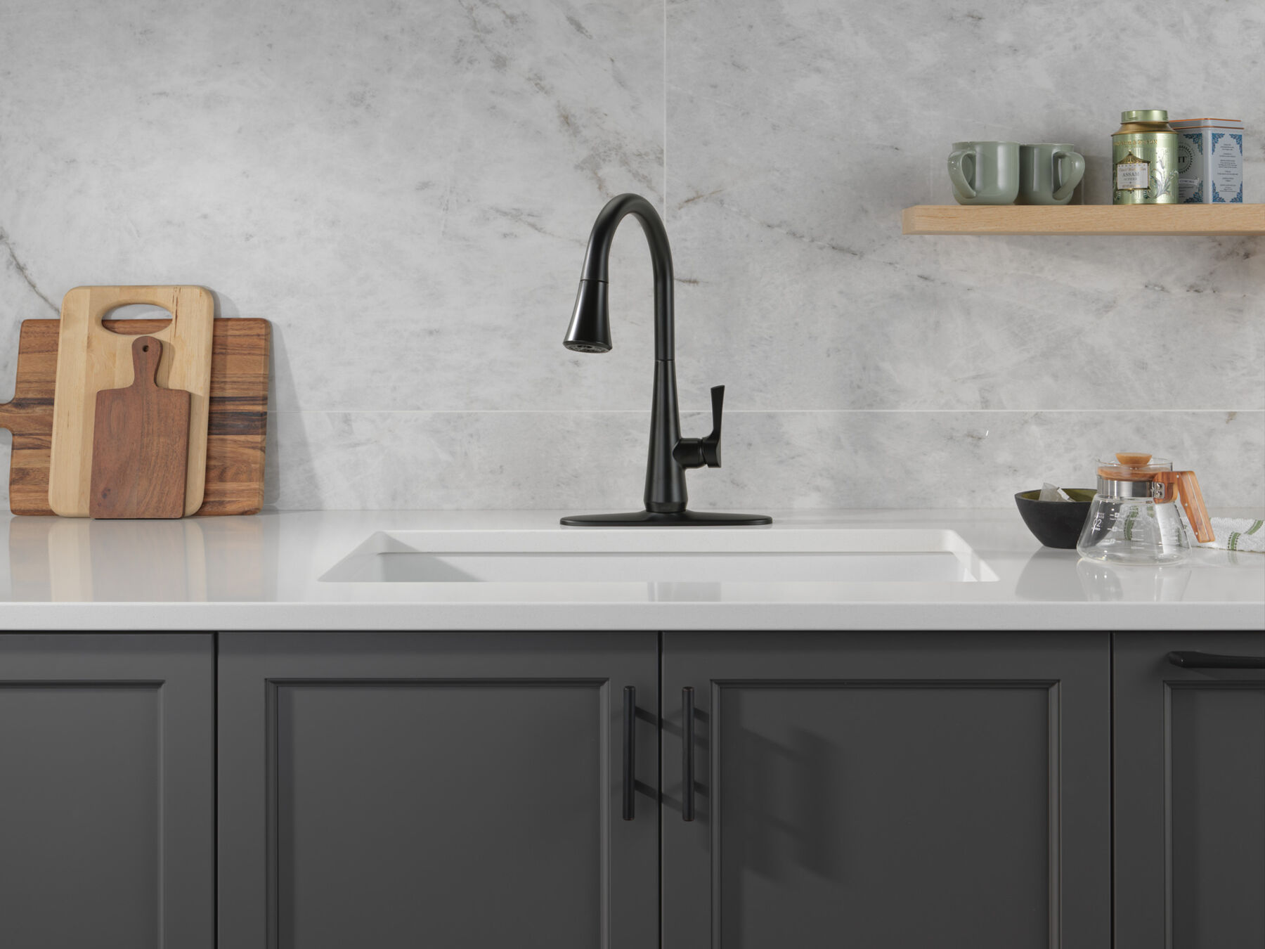 Single Handle Pull-Down Kitchen Faucet with ShieldSpray Technology