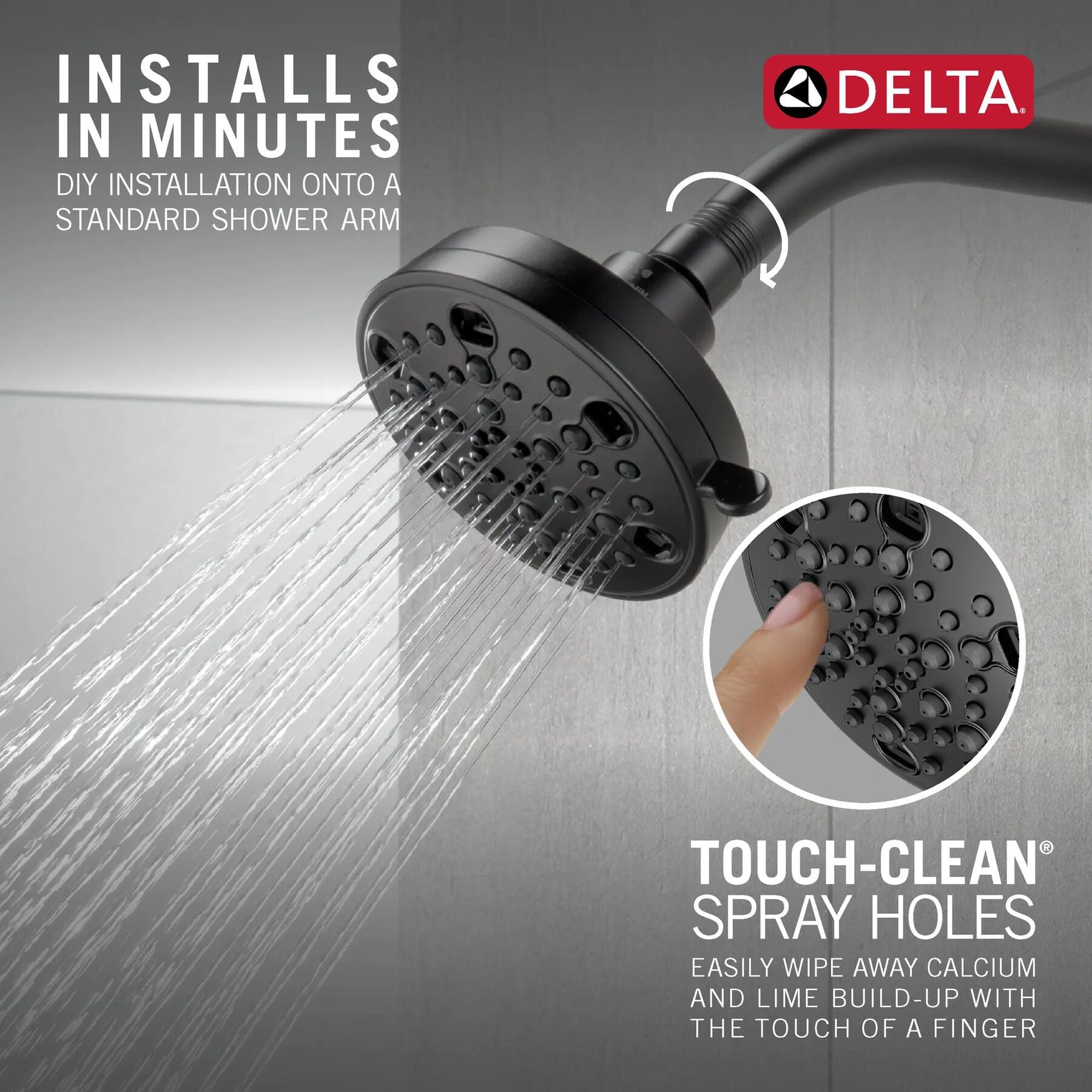 H<sub>2</sub>Okinetic&reg; 5-Setting Contemporary Shower Head
