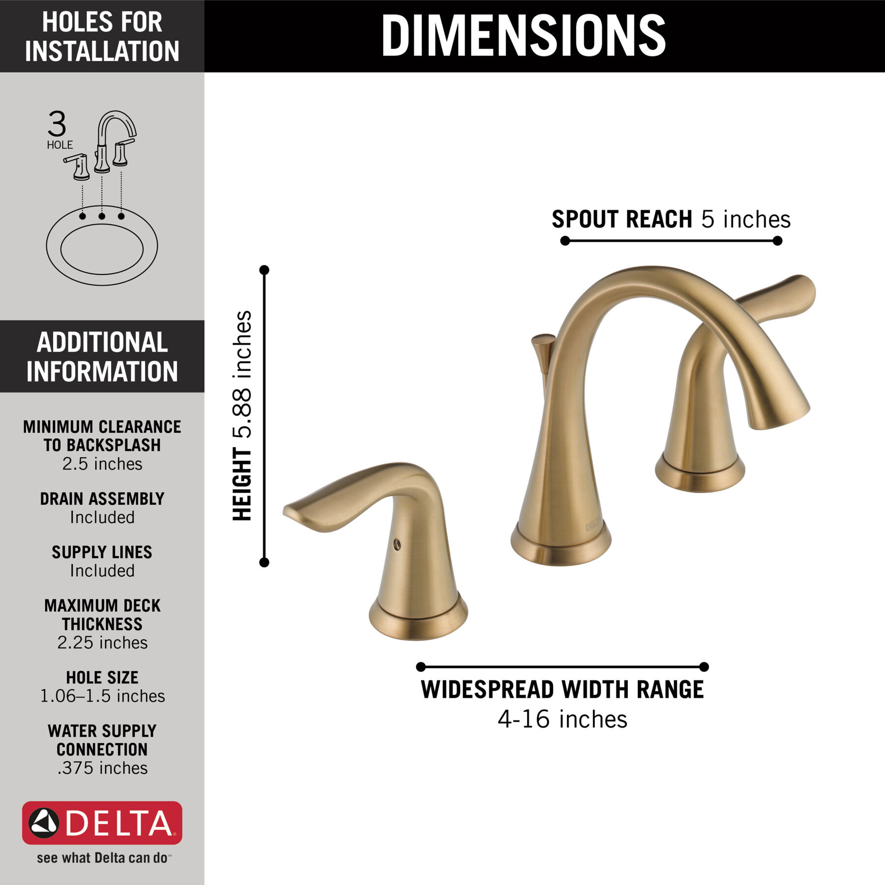 Two Handle Widespread Bathroom Faucet (Recertified)