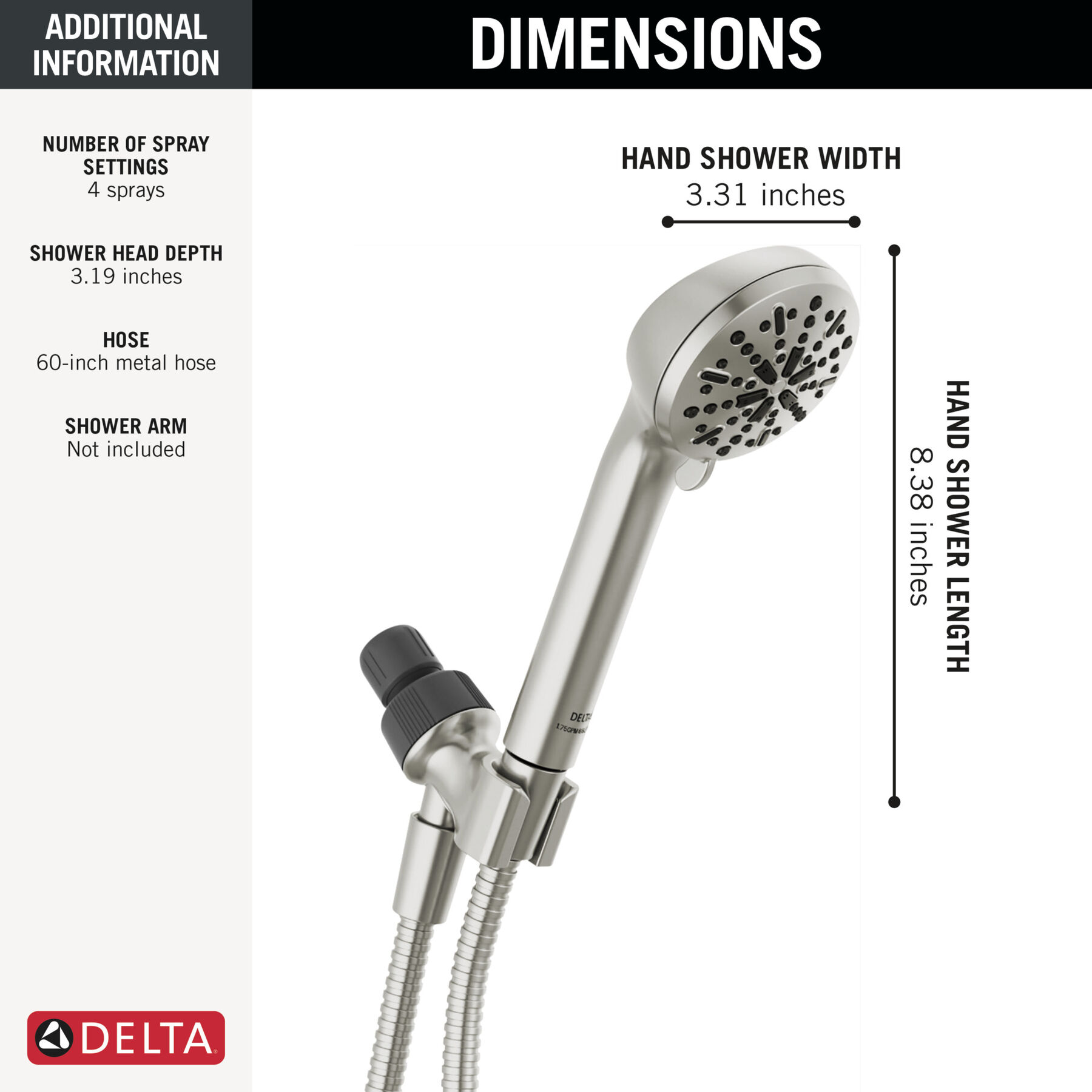 4-Setting Hand Shower
