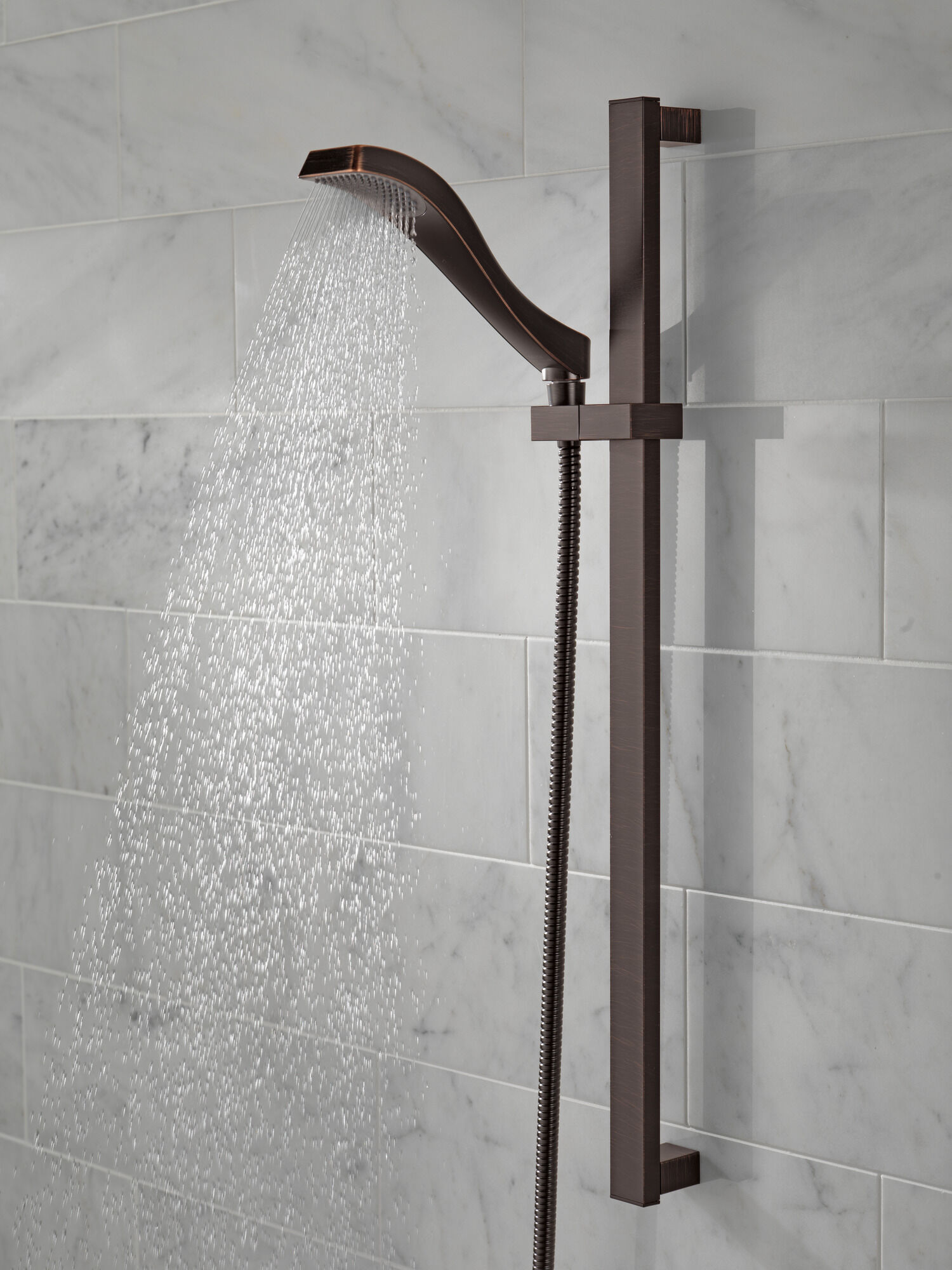 Premium Single-Setting Slide Bar Hand Shower in Venetian Bronze