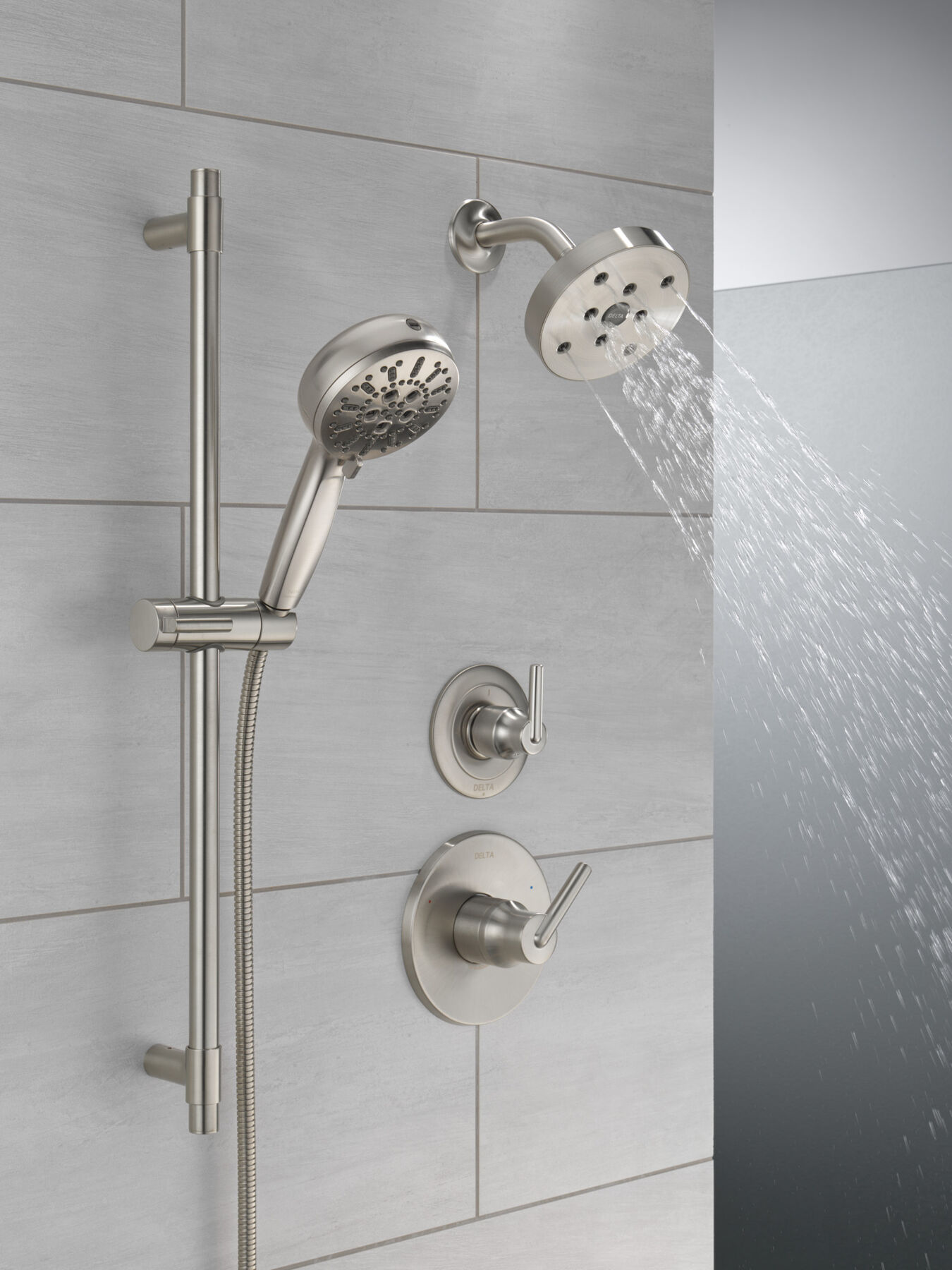 7-Setting Slide Bar Hand Shower with Cleaning Spray