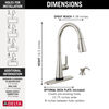 Single Handle Pull-Down Touch<sub>2</sub>O&reg; Technology Kitchen Faucet with Touchless Technology and Soap Dispenser