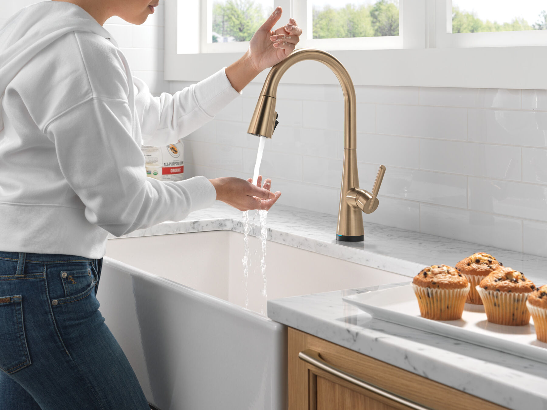 Single Handle Pull-Down Touch<sub>2</sub>O&reg; Technology Kitchen Faucet with Touchless Technology