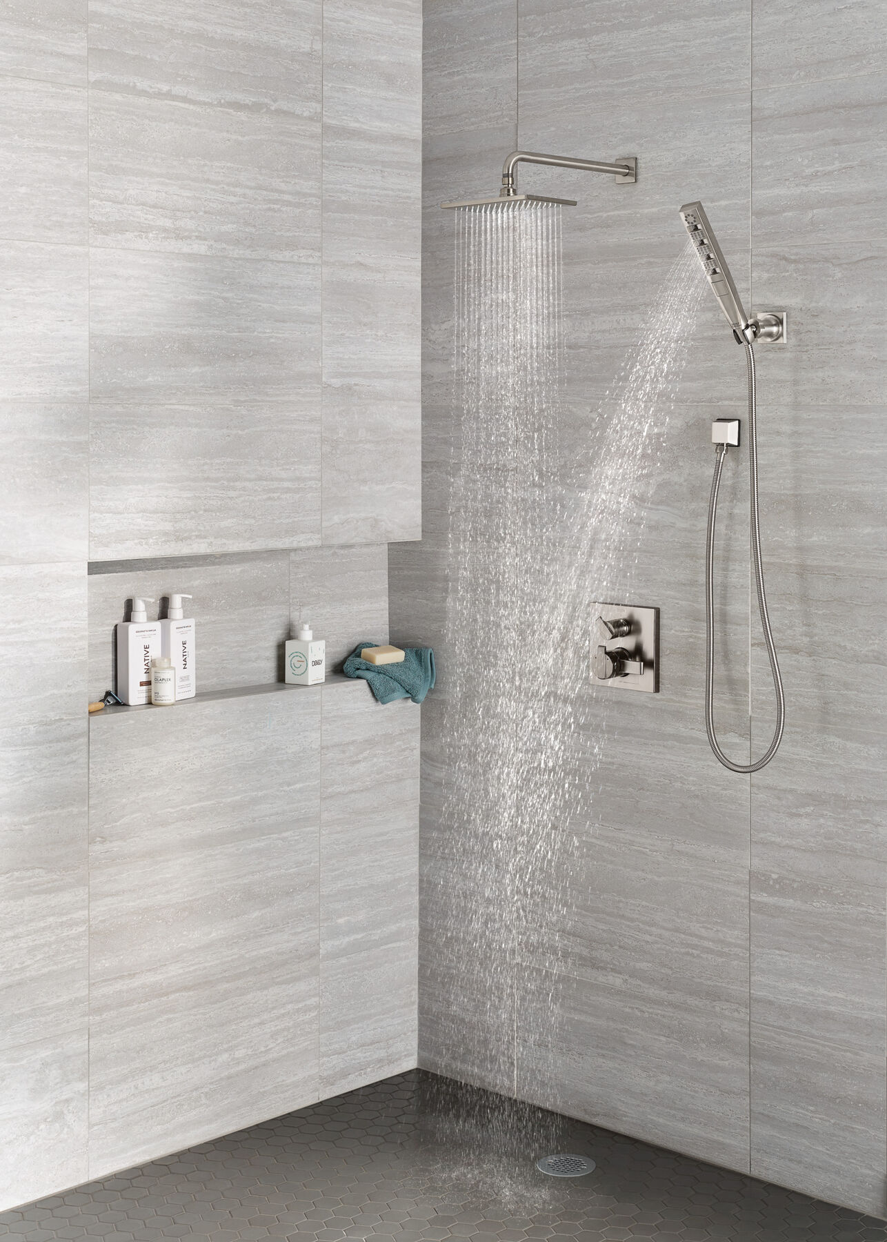 H<sub>2</sub>Okinetic&reg; 4-Setting Wall Mount Hand Shower