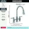 Two Handle Pull-Down Bridge Kitchen Faucet (Recertified)