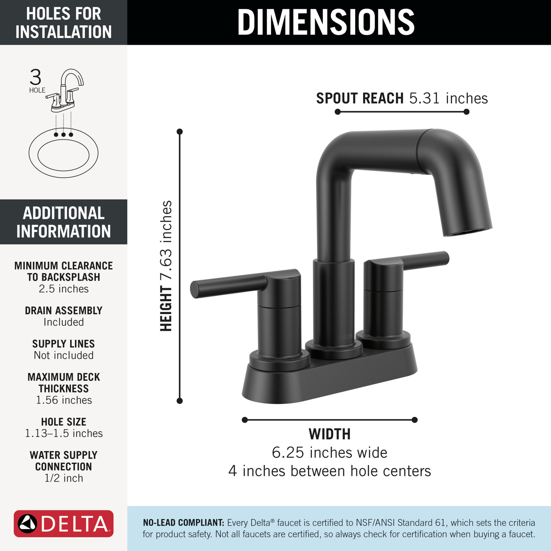 Two Handle Centerset Pull-Down Bathroom Faucet