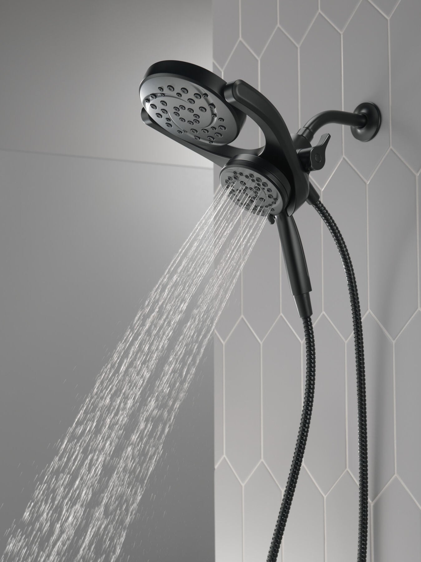HydroRain&reg; 4-Setting Two-in-One Shower Head (Recertified)