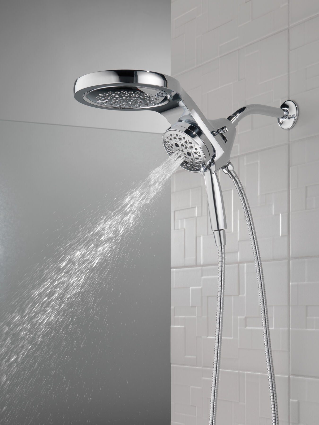 HydroRain&reg; H<sub>2</sub>Okinetic&reg; 5-Setting Two-in-One Shower Head