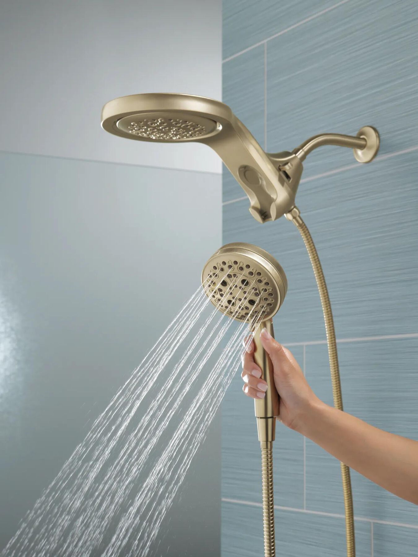HydroRain&reg; H<sub>2</sub>Okinetic&reg; 5-Setting Two-in-One Shower Head