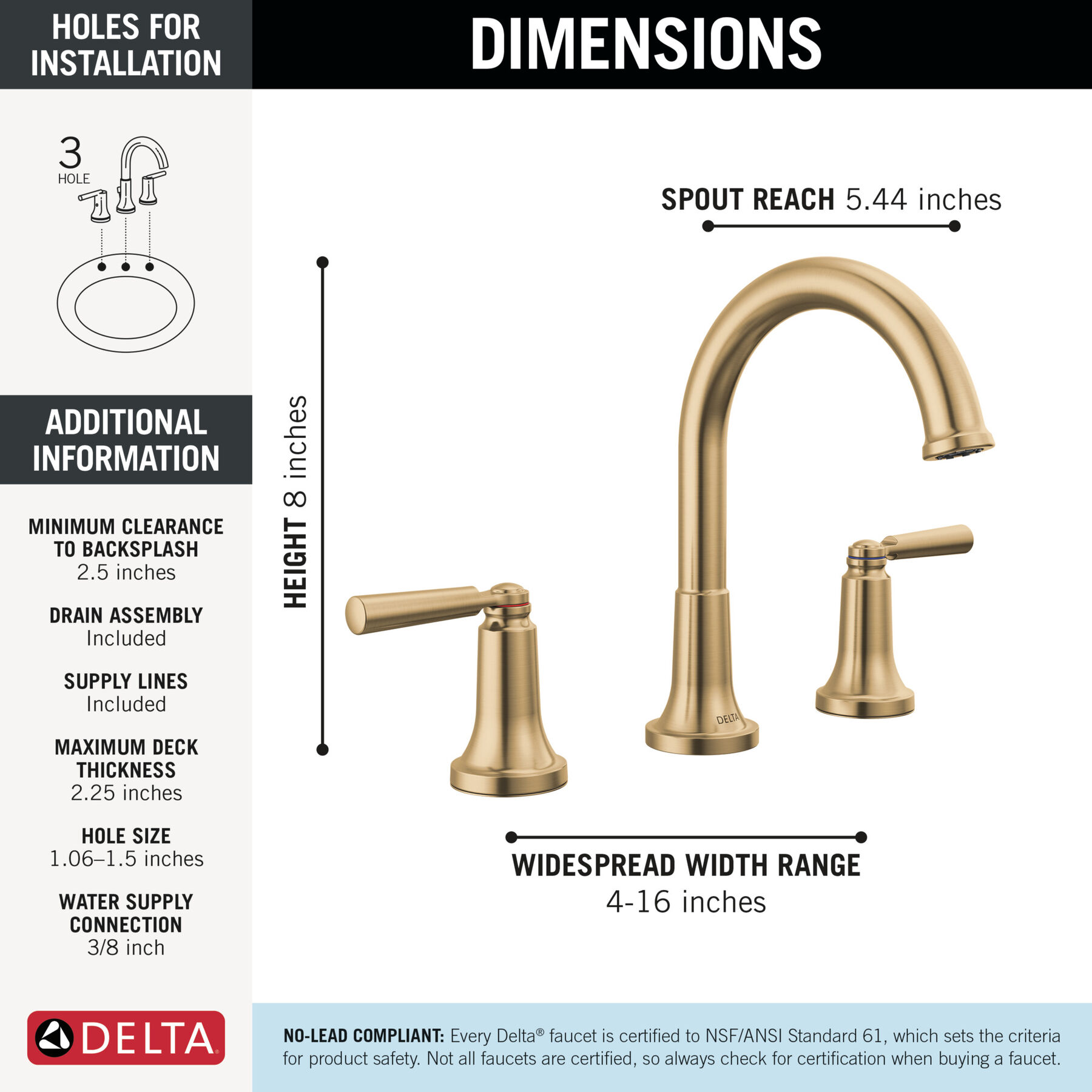 Two Handle Widespread Bathroom Faucet