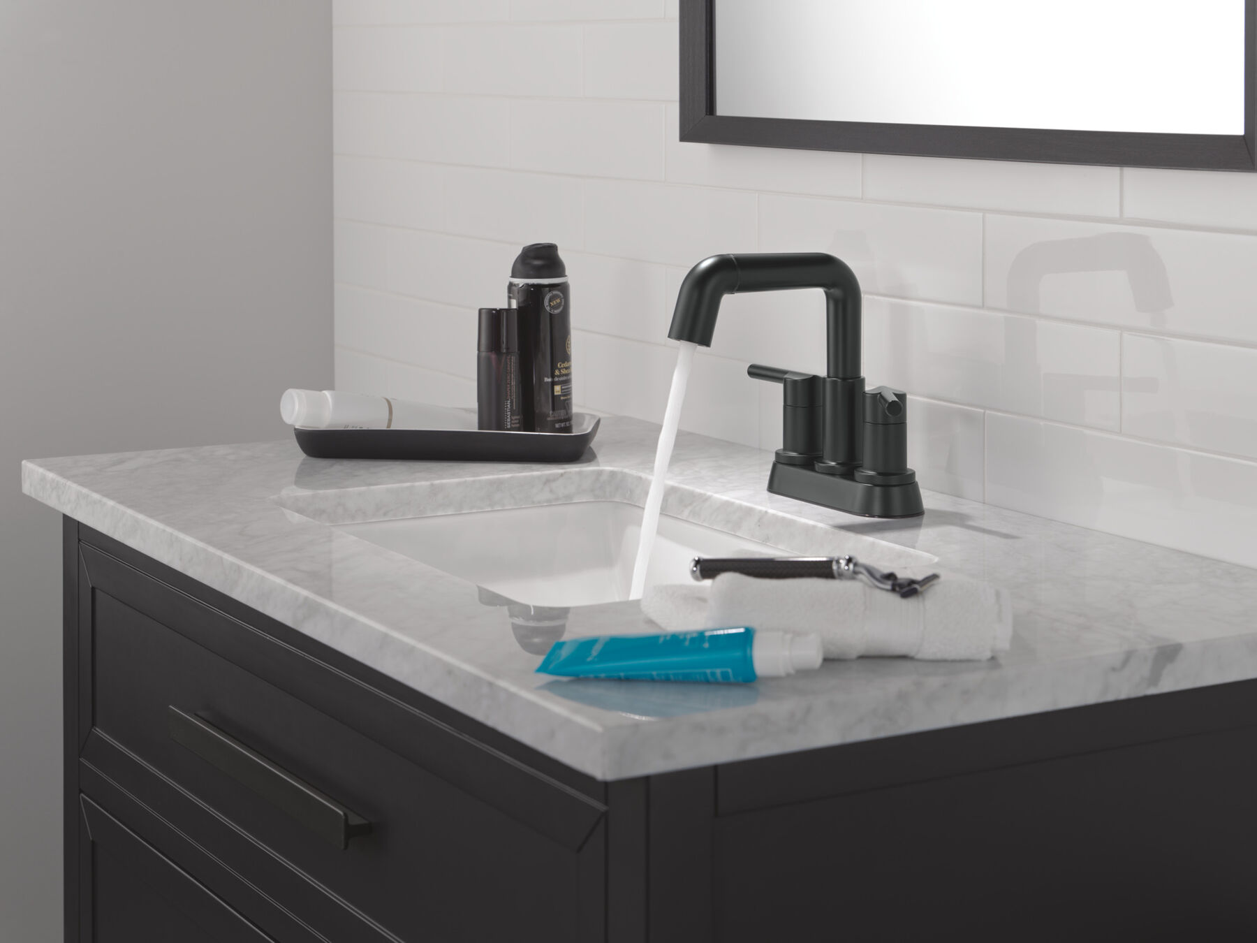 Two Handle Centerset Pull-Down Bathroom Faucet