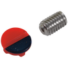 Handle Set Screw & Button - Red & Blue