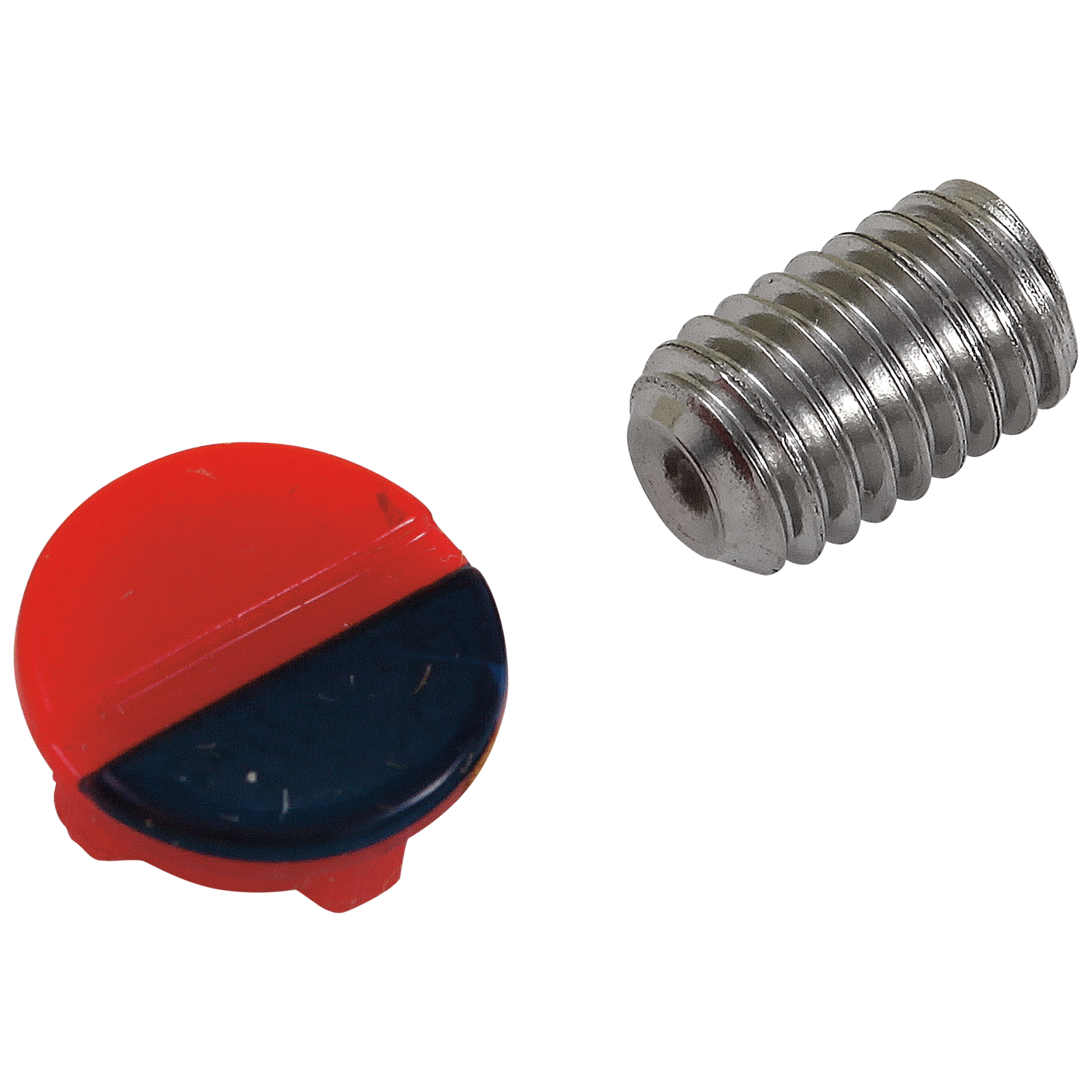 Handle Set Screw & Button - Red & Blue