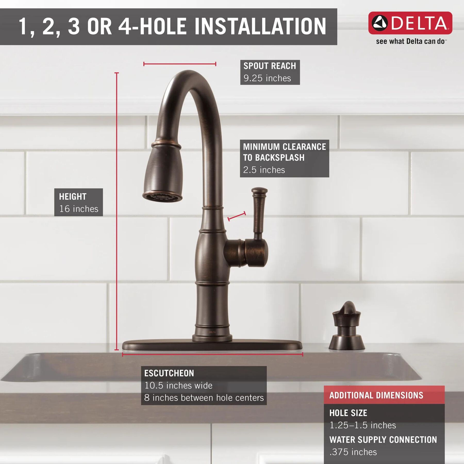 Single Handle Pull-Down Kitchen Faucet with Soap Dispenser