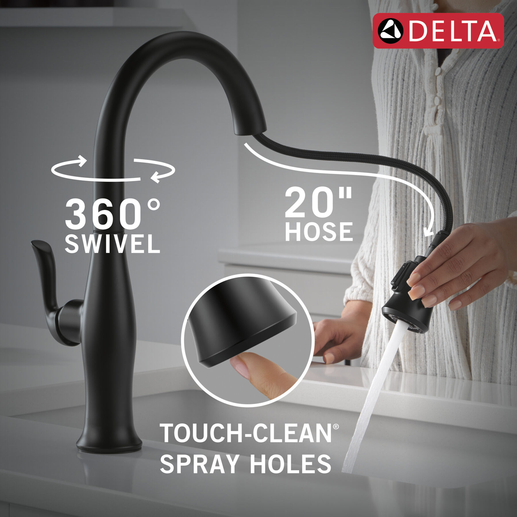 Pull-Down Kitchen 1 Handle with Soap Dispenser Bundle