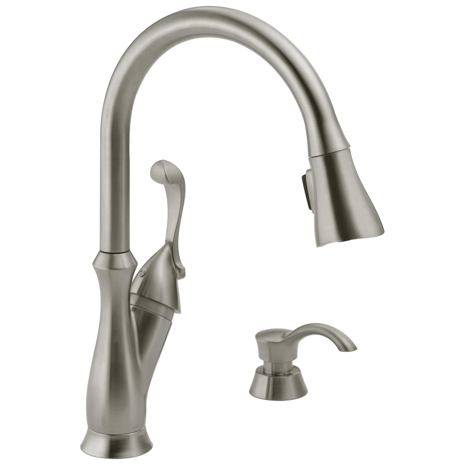 Single Handle Pull-Down Kitchen Faucet with Soap Dispenser