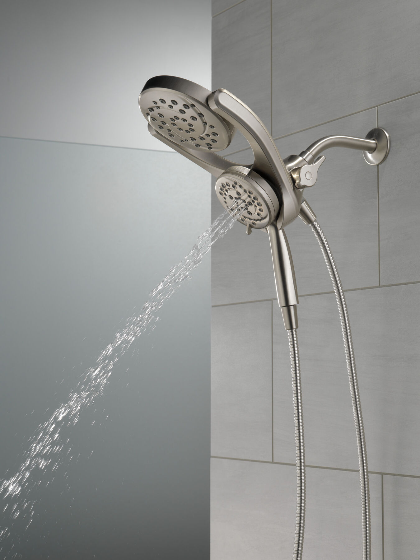 HydroRain&reg; 4-Setting Two-in-One Shower Head