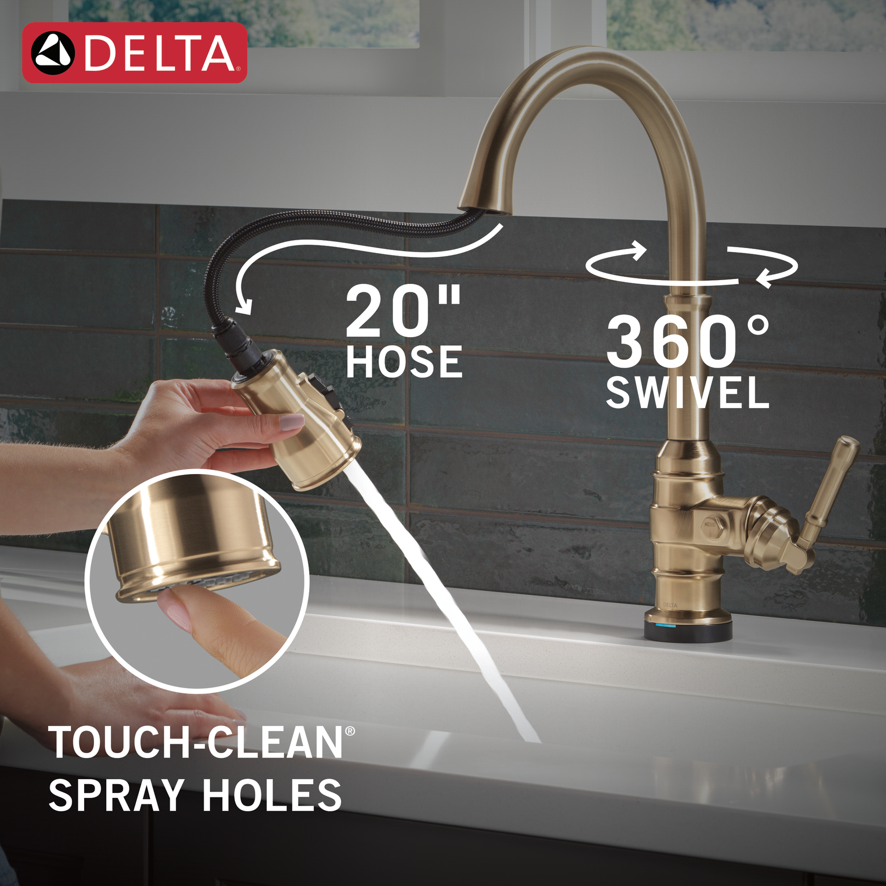 Touch<sub>2</sub>O&reg; Technology Kitchen Faucet with Touchless Technology