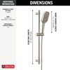 4-Setting Hand Shower with Slide Bar featuring FeatherRain&trade; Spray
