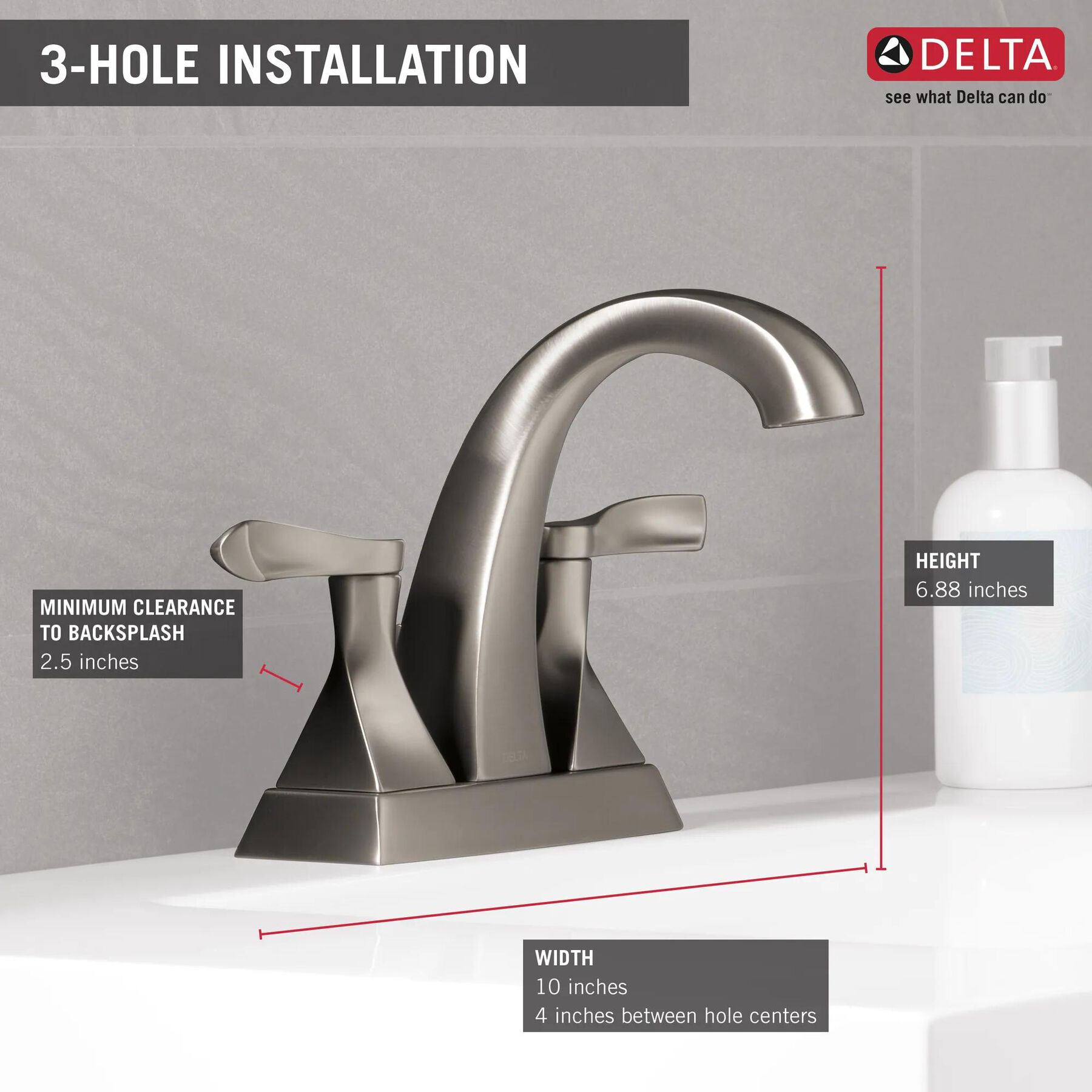 Two Handle Centerset Bathroom Faucet (Recertified)