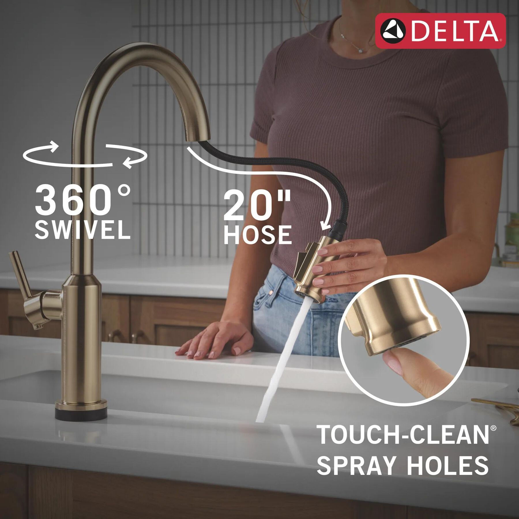 Touch2O&reg; Technology Kitchen Faucet with Touchless Technology