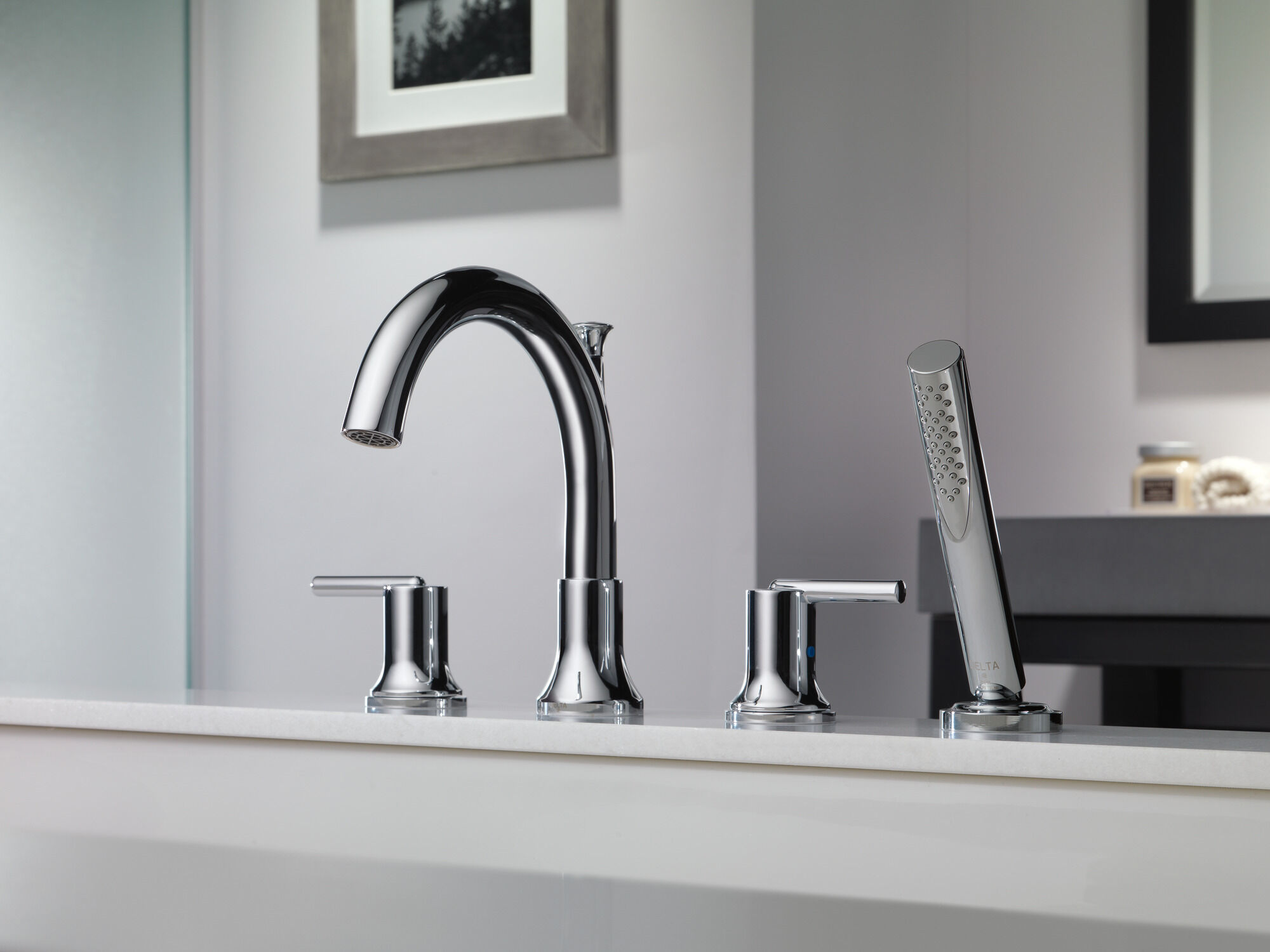 Roman Tub with Hand Shower Trim in Chrome T4759 | Delta Faucet