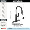 Single Handle Kitchen Pull-Down Faucet w/ Soap Dispenser