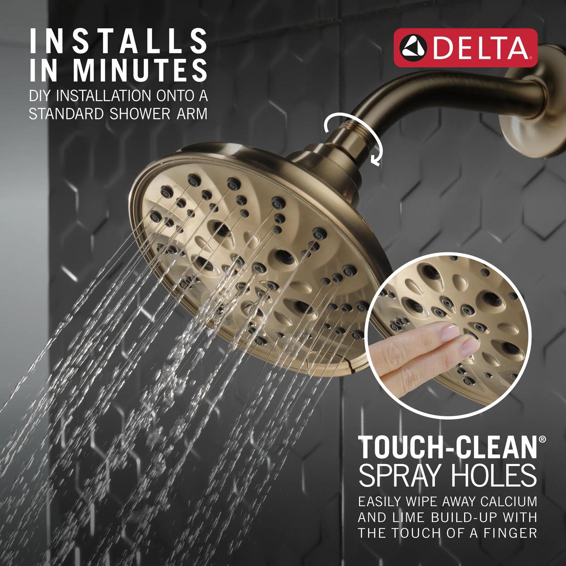 H<sub>2</sub>Okinetic&reg; 5-Setting Traditional Raincan Shower Head