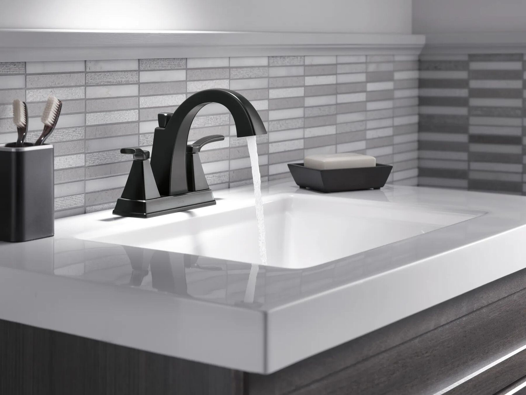 Two Handle Centerset Bathroom Faucet (Recertified)