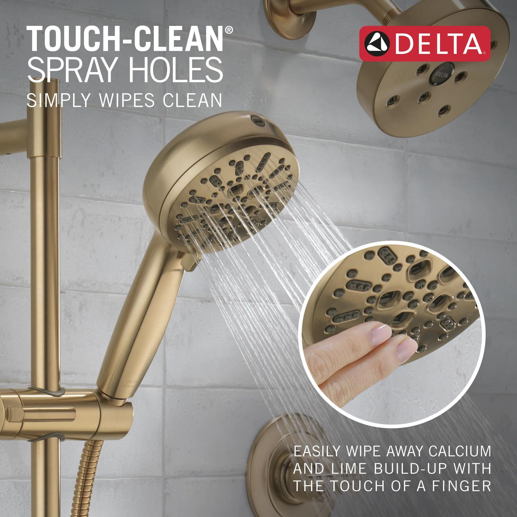 7-Setting Slide Bar Hand Shower with Cleaning Spray (Recertified)