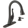 Single Handle Pull-Down Kitchen Faucet with Soap Dispenser
