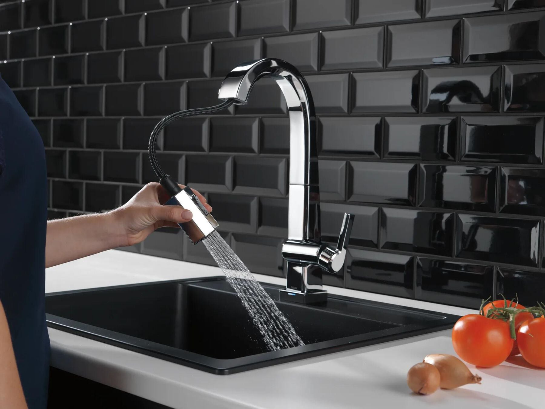 Single Handle Pull-Down Bar/Prep Faucet With Touch<sub>2</sub>O&reg; Technology