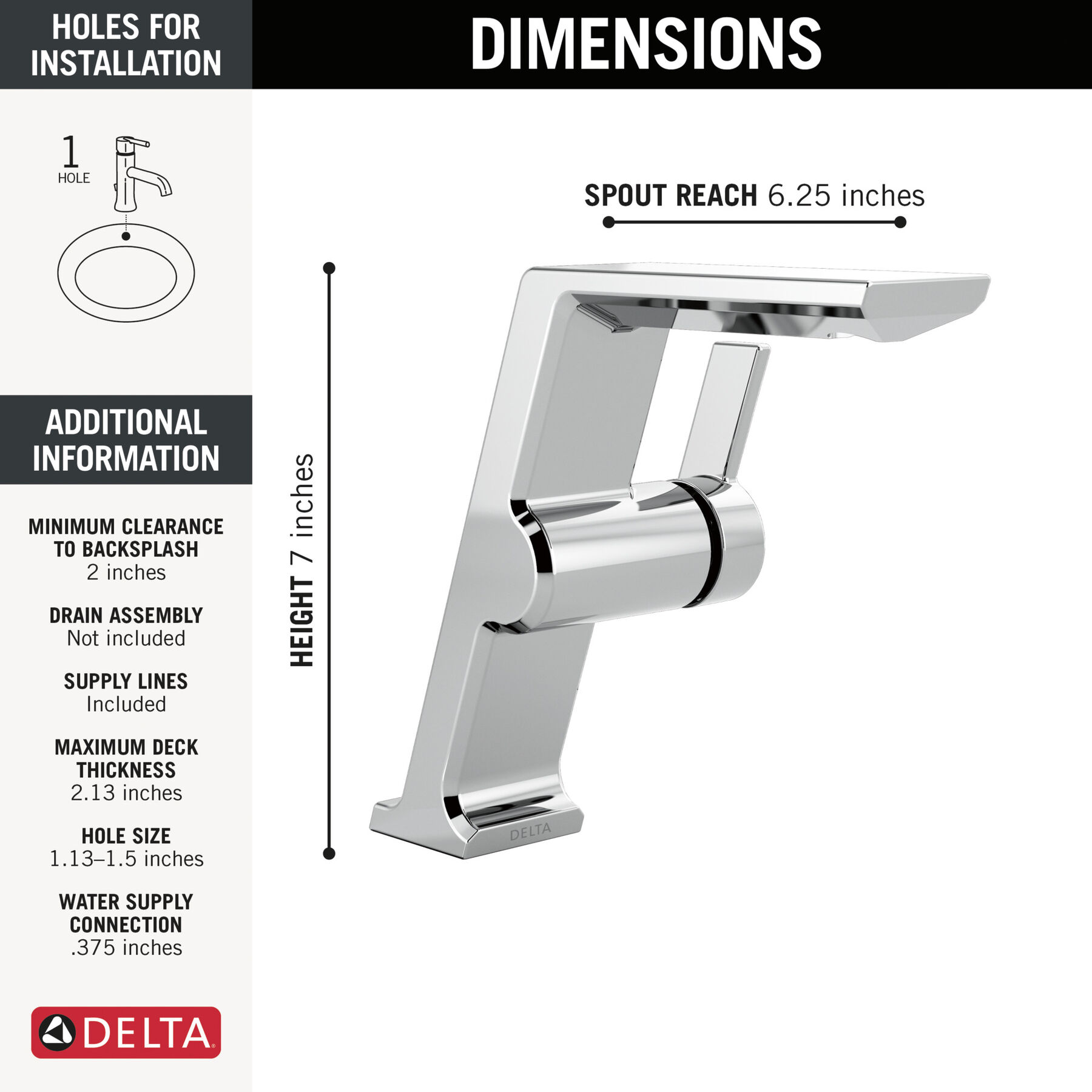 Single-Hole Bathroom Faucet (Recertified)
