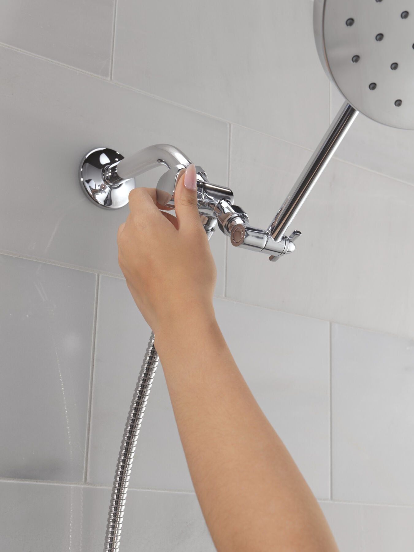 Adjustable Raincan Shower Head with Hand Shower