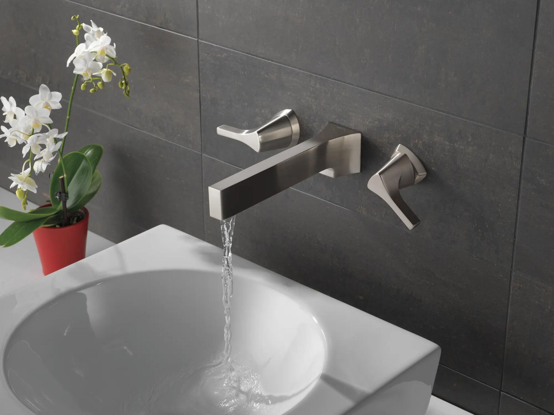 Two Handle Wall Mount Bathroom Faucet Trim