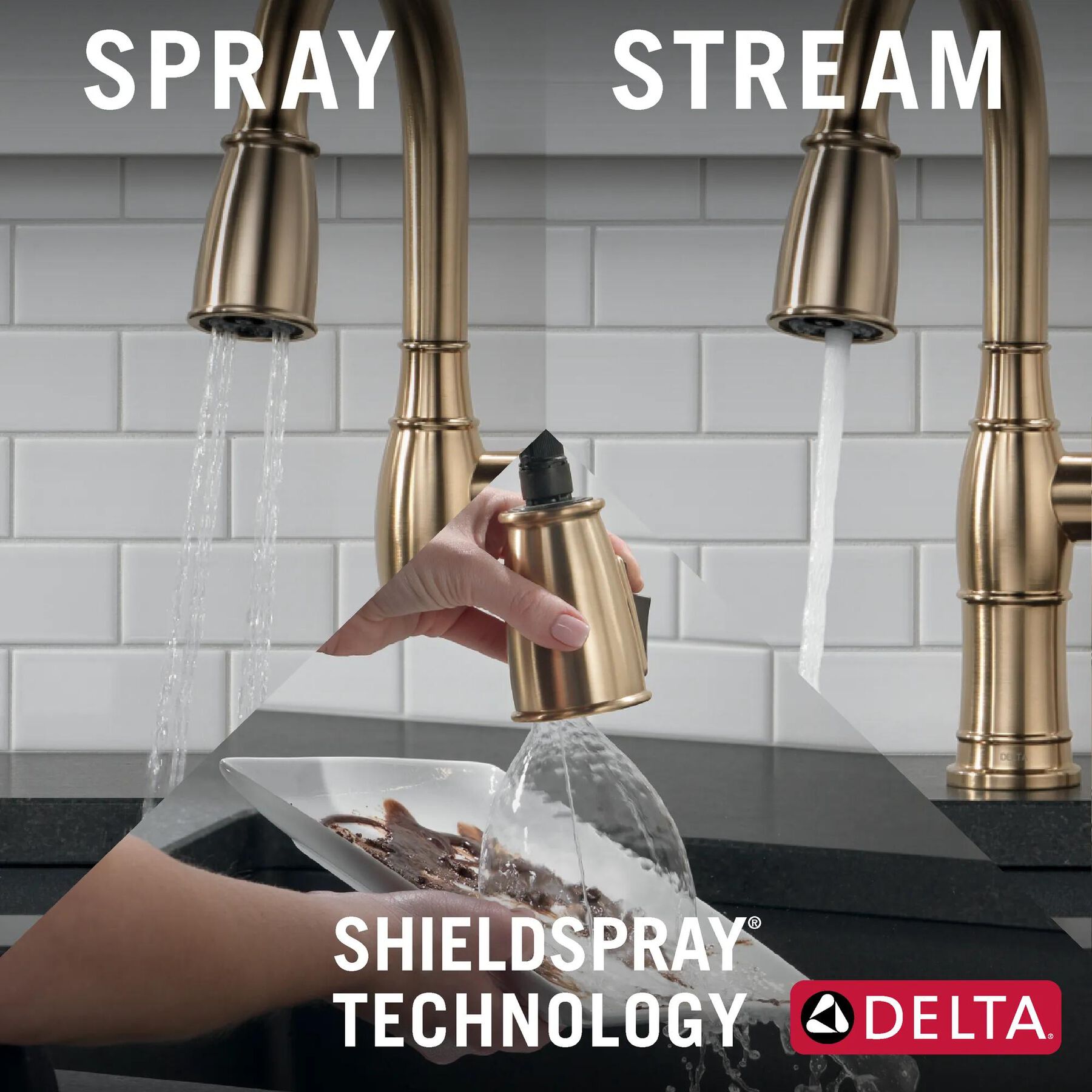 Single Handle Pull-Down Kitchen Faucet with Soap Dispenser and ShieldSpray&reg; Technology