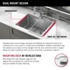 25&rdquo; Stainless Steel Workstation Kitchen Sink Drop-In Undermount Single Bowl with WorkFlow&trade; Ledge and Accessories