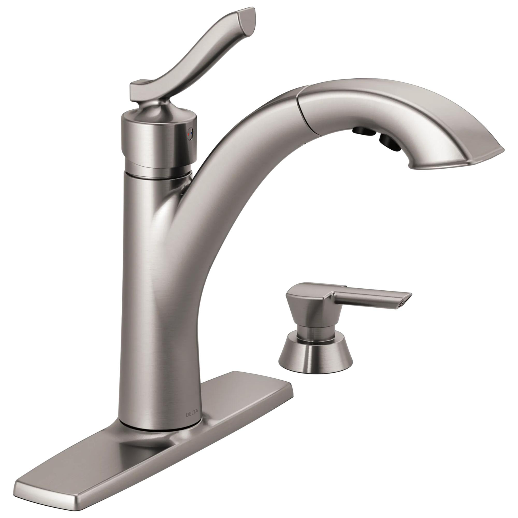 Single Handle Pull-Out Kitchen Faucet with Soap Dispenser