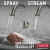 Mid-Rise Pull-Out Kitchen Faucet with Soap Dispenser and ShieldSpray Technology