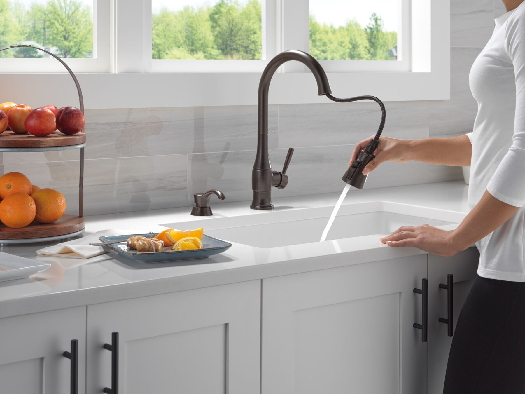 Pull-Down Kitchen Faucet w/Soap (Recertified)